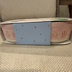NWT Peter Rabbit Pink Ceramic Ramekins with Bunny Design